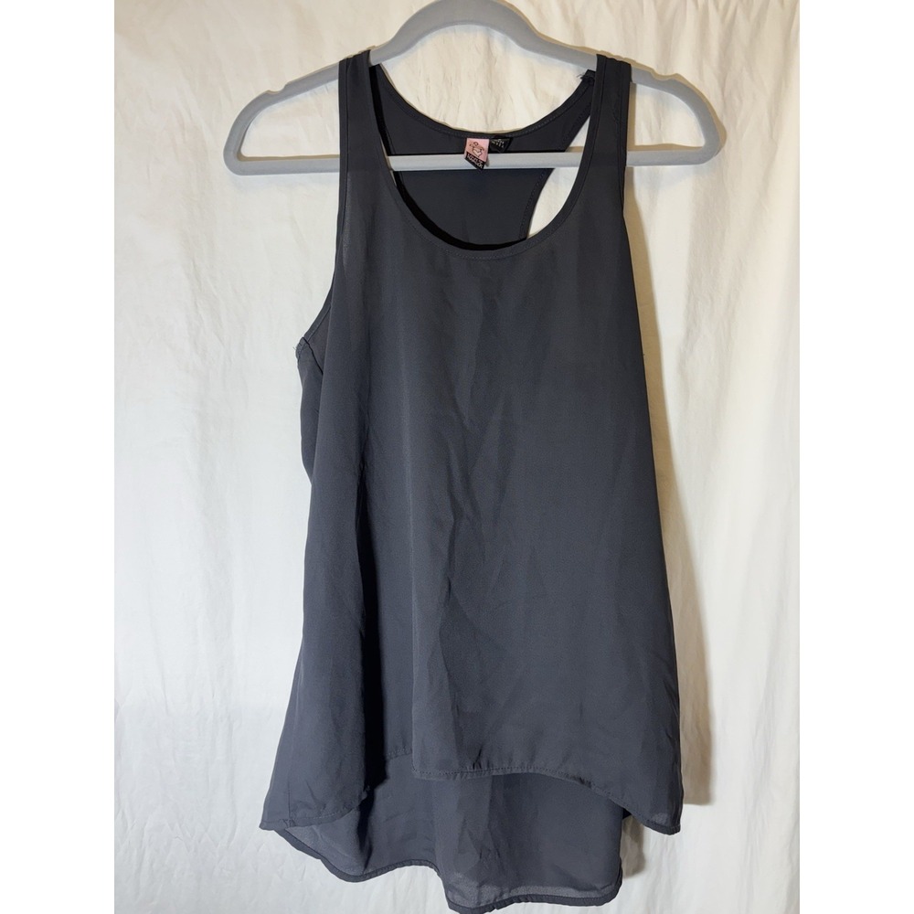 Love On A Hanger Women's Racerback Tank Top Small Black Scoop Neck Sleeveless W1